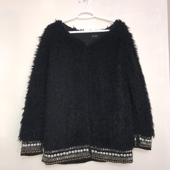 Jessica Simpson Black Furry Puff Women's Jacket - Picture 4 of 15